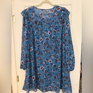 Time and Tru Blue Floral Dress